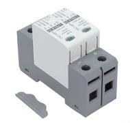 2 Pole DC Surge Protector for Solar Power Systems 500V 1000V 40kA DIN Rail Mount IP20 Overvoltage Protection Device with Thermal Circuit Breaker(2P40KA 500DC)