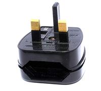 2 Pole Euro Europe EU Plug to Permanent 3 Pin UK Plug Fused Converter Mains Socket Adapter 5A - Black
