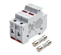2 Pole For Solar PV Fuse 1000V DC with LED Fuse Holder, 10x38mm, Rated 32A for For Solar Applications (25A)