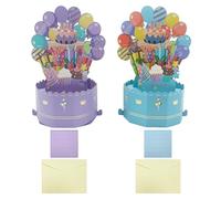 2 Pop-Up 3D Three-Dimensional Birthday Greeting Cards, Creative Personality, Exquisite and Novel, Universal for Men and Women, and Interesting Birthday Gift Cards.