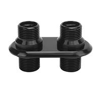 2 - Port Air Conditioning Bulkhead Interface, Universal A/C Bulkhead Heater, High Polished 6061 - T6 Billet Aluminum Alloy, AC Line Port for Performance Hot Rod Vehicles, R (Black color)