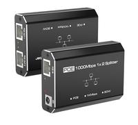 2-Port Gigabit PoE Extender, POE Ethernet Splitter 1 to 2, Gigabit Ethernet Splitter, 10/100/1000Mbps High Speed for Cat 5e/6/7/8 Cable, Plug & Play, Power Over Ethernet Adapter for Networking Devices