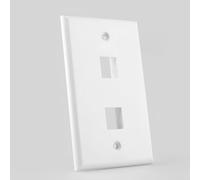 2-Port Keystone Wall Plate 10-Pack, 1-Gang Ethernet Wall Plates for Keystone Jacks, Network Cable Faceplate for RJ45 Cat6 Cat5e HDMI USB Modules, White