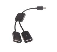 2 Port Micro USB Power Charging OTG Cable Adapter For Android Phone Tablet