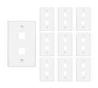 2 Port Single Gang Keystone Wall Plate 10-Pack,Wall Plates for RJ45 Keystone Jack and Modular Inserts, White