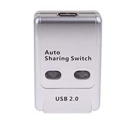 2 Port USB 2.0 Auto Sharing Switch Hub Control Box for Printer Scanner, External Hard Drive, Dual Computer Peripheral Sharing Device with Plug and Play Operation
