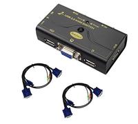 2 Port USB 2.0 VGA KVM Switch Up to 2048x1536 Resolution with USB Hub and Audio for PC or Monitor Switching