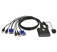 2-Port USB VGA Cable KVM Switch with Remote Port Selector CS22U ATEN (up to 2048 x 1536; DDC2B), support Windows, Mac, Linux & Sun, UK, #1 KVM Market Leader