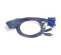 2-Port USB VGA KVM Switch with Audio 0.9m CS62US ATEN (up to 2048 x 1536; DDC2B) hotkey and USB mouse, support - Windows, Linux, Mac, Sun