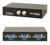2 Port Way VGA Manual Switch Box 2 Input 1 Output PC Monitor Selector Hub SVGA