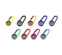 2. Portable 9pcs Outdoor Keychain Compasses With Carabiner Multifunction Navigation Tool For Camping Fishing Teens Outdoor Keychain Compasses