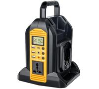 2-Ports 350W Power Inverter for Dewalt 18v Battery, Portable DC 18V to AC 220-230V Outdoor Generators Converter with USB-A & Type-C Port,300LM LED Light for Camping Emergency