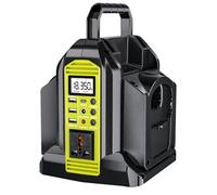 2-Ports 350W Power Inverter for Ryobi 18v Battery, Portable DC 18V to AC 220-230V Outdoor Generators Converter with USB-A & Type-C Port,300LM LED Light for Camping Emergency