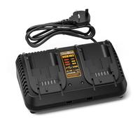 2-Ports Battery Charger Compatible with Dewalt 12V-20V Max Battery, Fast Charger Compatible with DCB Series Tools Lithium Battery 18V, Compatible with DCB203 204 205 206 201 120 127