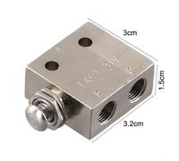2 Position 3 Way Air Mechanical Valve with Push Button Plus Roller Lever Spring Return Pneumatic Flow Control Tacfrom 2 to 31v for Industrial for Automation Plus Machinery