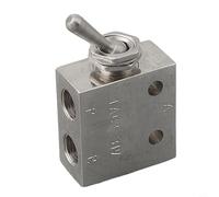 2 Position 3 Way Mechanical Push Button Pneumatic Valve, TAC2-31V Rectangle Air Control Valve for Toggle Lever Actuation, 3-Port NO Common Type, M