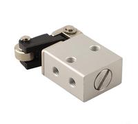 2 Position 3 Way Pneumatic Mechanical Valve S3R-M5 Roller Lever Type, Brass Nickel-Plated Body, M5 Threaded Air Inlet and Outlet, 0-0.9 MPa Working Pressure for