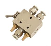 2-Position 5-Way Pneumatic Mechanical Valve TAC2-41V with Rc1/8" Threaded Ports, Brass Nickel-Plated Body, 6 mm Connector Includ