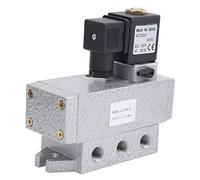 2 Position 5 Way Solenoid Valve, Single Electric Control Industrial Valve, Aluminum Alloy G1/4in Solenoid Valve with Automatic Seal Compensation for High Flow Media (AC220V)