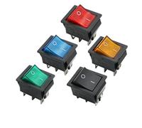 2 Position KCD4 ON-OFF 4 Pins /6 With Light Power Rocker Switch 16A 250VAC/ 20A 125V 5Pcs(Red,4 Pins)