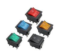 2 Position KCD4 Rocker Switch ON-OFF 4P/6P Electrical equipment With Light Power Switch 16A 250VAC/ 20A 125V 100PCS(Black-100PCS,4 Pins)