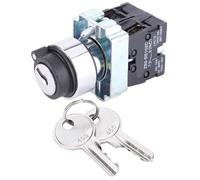 2 Position Key Switch Self-Reset Power Lock Conversion Rotation Locking with Key and Iron Base 240V-3A Contact Current Less Than 10A Insulation Voltage Below 600V