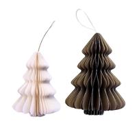 2 Premium Reusable Christmas Decorations- Festive Christmas Table Decoration, Vintage Christmas decorations, Paper Christmas Decorations, Honeycomb decorations (Greenwhite)