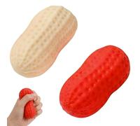 2 PSC Peanut Squishy, Nut-shaped Slow Rising Squeeze, Relaxation Accessory, Portable Calming Decor, Gentle Squeeze Supply for Home, Office & Daily Mood Relieft(Red and beige)