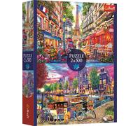 Trefl 37496 2-in-1 European Capitals - 2 x 500 Pieces - Set of Two Puzzle Teasers, DIY, Creative Pastime, for Adults and Children from 10 Years, Mulitcolor