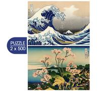 2 Puzzles - The Art of Hokusai : La Grande Vague de Kanagawa - Shinagawa sur Le Tokaido