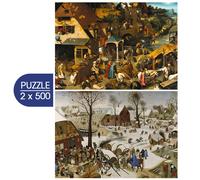 2 Puzzles - The Art of Pieter Brueghel: Flemish Proverbs - The Enumeration of Bethlehem