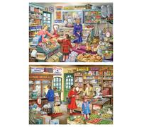 The House of Puzzles Please May I Have Jigsaw Set - 2 x BIG 500 Piece Jigsaws For Adults, Multi Puzzle Pack, Artist Illustrated, Deluxe Puzzle Gifts, Sustainably Made