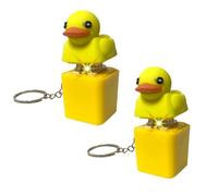 2×Quacky Duck Fidget Toy, That Quacks Quacking Duck Fidget Toy Keychain, Sensory Toys Stress Reliever, Duck Keyboard Quacking Button, Quacking Fidget Toy Duck Keychain for Women Men