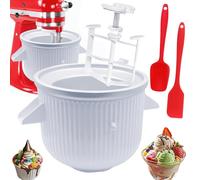 2 Quart Ice Cream Maker Attachment for Kitchen Aid 4.5-5Qt Stand Mixer,Frozen Yogurt Ice Cream & Sorbet Gelato Maker Bowl Compatible with 4.5 Qt and 5-6Qt Bowl-Lift,Not for Artisan Mini 3.5Qt Mixer
