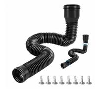 2 Rain Gutter Flexible Downpipe Extension, from 47 to 150cm Circular Expandable Guttering Drain Pipe, Adjustable PE Catch Basin Downspout Hose Water Pipes for Lawn, Garden, Yard, Cement Floor (Black)