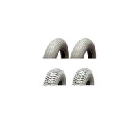 (2 Rear Tyres, Grey) Mobility Scooter Puncture Proof Tyres - 300-4 / 260 x 85 - Solid Tyres