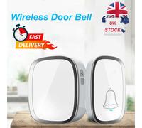 (2 Receivers, 1 Transmitter) Wireless Door Bell Doorbell IP44 Waterproof Cover 300M with 36 Tunes 4 Level Volume Plug-in Chime 10-85db