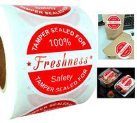 2" Red Food Delivery Tamper Evident Stickers Sealed for Freshness Labels - 500 Round Adhesive Stickers for Safe Food Delivery Take Out