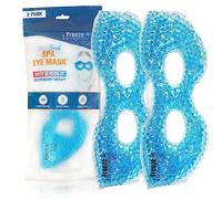 2 Redesigned Therapeutic Spa Gel Bead Eye Mask - Hot or Cold Reusable Ice Packs with Flexible Beads - Compress Therapy for Puffy Eyes, Dark Circles, Headaches, Migraines, Stress Relief, Facial Pain