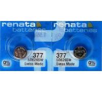 2 Renata 377 SR626SW Silver Oxide Zero Mercury Electronic Batteries