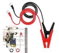 2 Replacement Electric Fence Energiser Leads, Cable Fencing Clips, Solar Powered Electric Fence Heavy Duty Jumper Cables, Electric Wires Fence Connector with Alligator Clip, Fence Charger