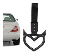 2 Rings Heart Shaped Car Handle Straps, Heart Handle Ring Bumper Warning Car Accessory, Heart Hand Strap, Drift Charm Rear Bumper Warning Ring Decor Subway Bus Broken Heart Handle For Car Interior