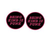2 Rock Band Round Button Pins,BEING KIND IS PUNK Enamel Pins,Metal Alloy Badges,Clothing Backpack Hat Accessories, 3cm(1.2"), Metal, no gemstone
