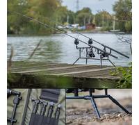 2 Rod Summit x Lidsters Carp Fishing Rod Pod Aluminium Adjustable UK Black Screw