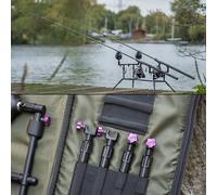2 Rod Summit x Lidsters Carp Fishing Rod Pod Aluminium Black Adjustable Purple Screws