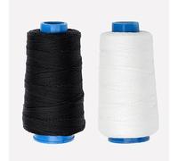 2 Roll 300M Strong Bonded Nylon Sewing Threads White and Black Nylon Thread for Sewing,Upholstery