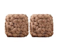 2 Roll Balls of Chunky Yarn with Pom Pom Rainbow Soft Knitting Yarn Soft Polyester 100g/roll Snowball Bean Yarn for Crochet Knitting Blanket Mat Pet Nest