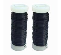 2 Roll Black Florists Wire - 0.35 mm Flexible Paddle Wire for Flower Arranging & Wreath Making