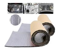 2 Roll Car Sound Proofing Foam Roll Closed Cell Foam Deadening Self Adhesive Reflective Aluminium Foam Insulation 10mm Thick Sound Deadening Aluminum Bubble Heat Thermal Reflector Panels Kraft