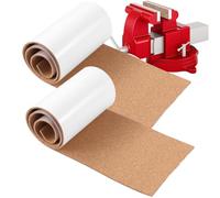 2 Roll Cork Rubber Vise Jaw Lining 36 "x 5.91" x 1/8" Rubber Cork Sheet Covers with Pressure Sensitive Adhessive Soft Vise Jaw Pads for Woodworking Vice Lining Clamp Faces